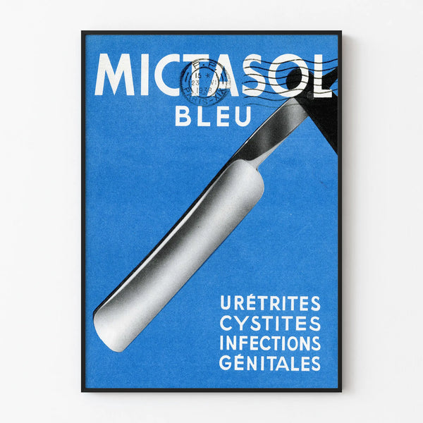Vintage Mictasol Blue Poster - Retro Medical Wall Decoration