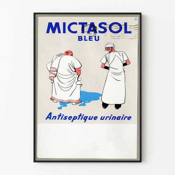 Vintage Mictasol Blue Urinary Antiseptic Poster