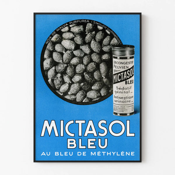 Vintage Mictasol Blue Advertising Poster - Retro Wall Decoration