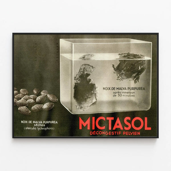 Vintage Mictasol Medical Wall Decoration Poster — framed artwork on a wall