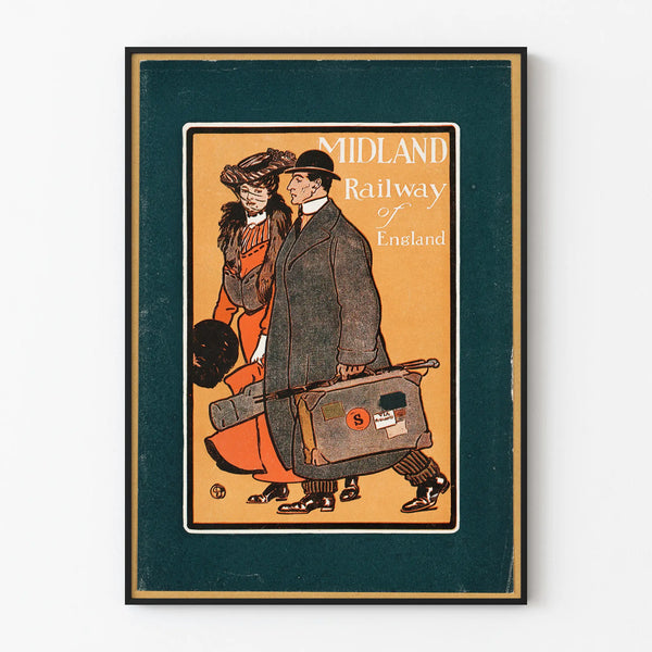 Vintage Midland Railway of England Poster for Wall Decoration