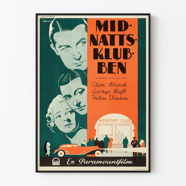Vintage Midnight Club poster retro wall decoration