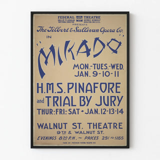 Vintage Theater Poster Mikado and H.M.S. Pinafore