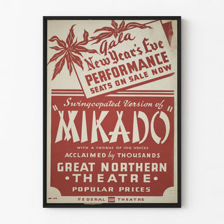 Vintage theater poster Mikado New Year’s Eve performance