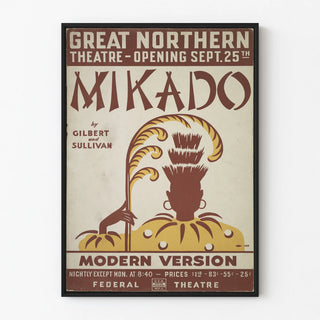 Vintage Poster of the Mikado Theatre Gilbert and Sullivan
