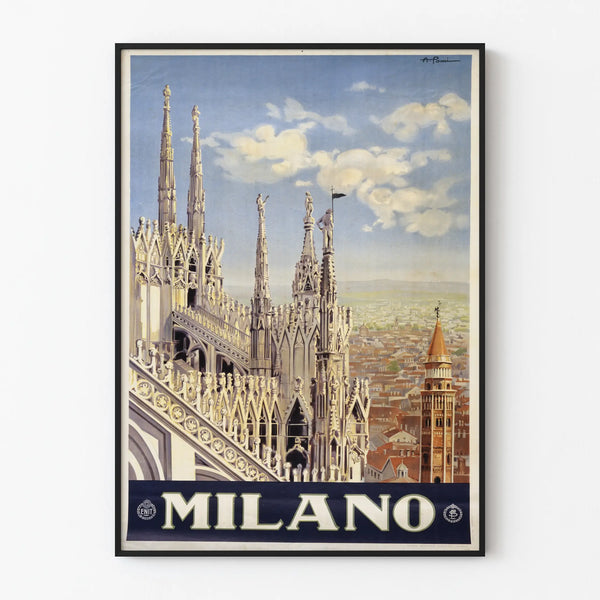 Vintage Milan Cathedral decorative poster