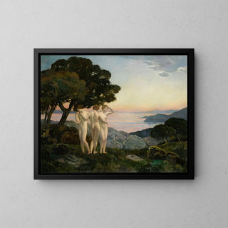 Les trois grâces - Émile-René Ménard — framed artwork on a wall