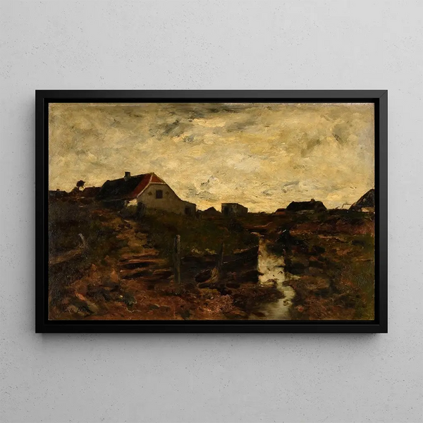 Cottages in the Dunes Skagen Denmark - Émile Barau — framed artwork on a wall
