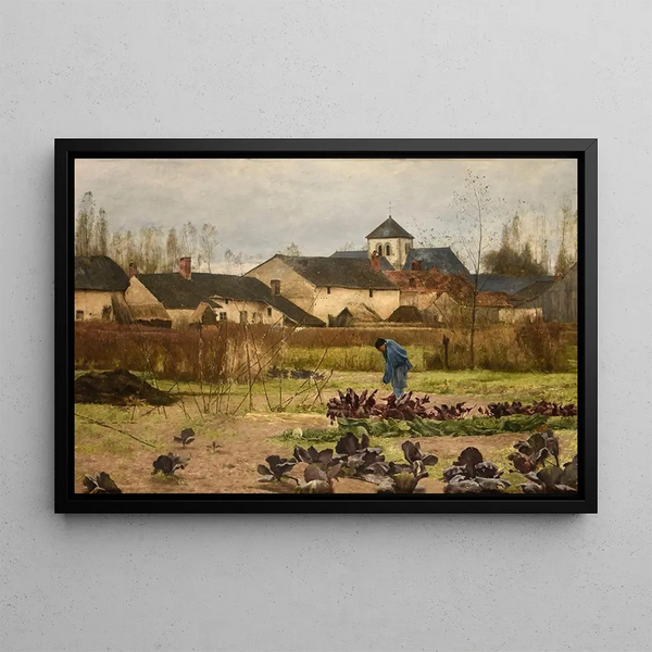 Autumn Gardening - Émile Barau — framed artwork on a wall