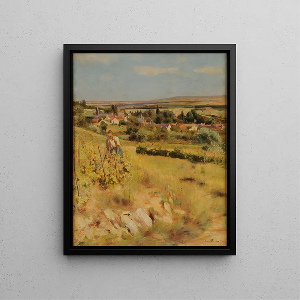 View on Chênay - Émile Barau — framed artwork on a wall