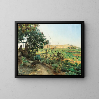 Landscape of the suburbs of Tunis - Émile Friant — framed artwork on a wall