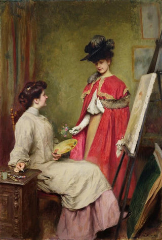 L'arrivée du modèle - Émile Friant — artwork view