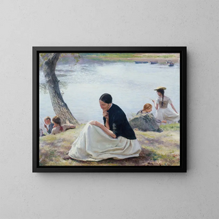Les souvenirs - Émile Friant — framed artwork on a wall