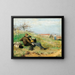 Mathias Schif and Camille Martin sitting in the countryside - Émile Friant — framed artwork on a wall