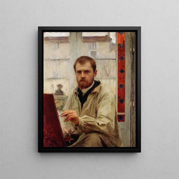 Self-portrait Painting - Émile Friant — framed artwork on a wall