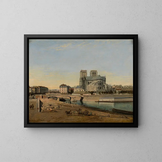 The bedside of Notre-Dame seen from the Quai de la Tournelle - Émile Harrouart — framed artwork on a wall