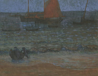 Marine painting at dusk - Émile Jourdan — artwork view