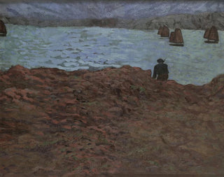 Fishermen and fishing boat - Émile Jourdan — artwork view