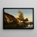 Cottage by the Water's Edge - Émile Lambinet — framed artwork on a wall