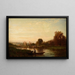 Landscape Painting with Watercourse - Émile Lambinet — framed artwork on a wall
