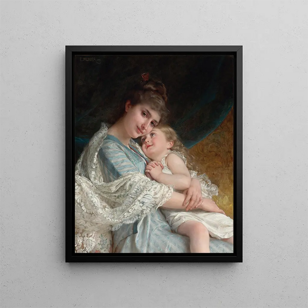 A Tender Embrace - Émile Munier — framed artwork on a wall