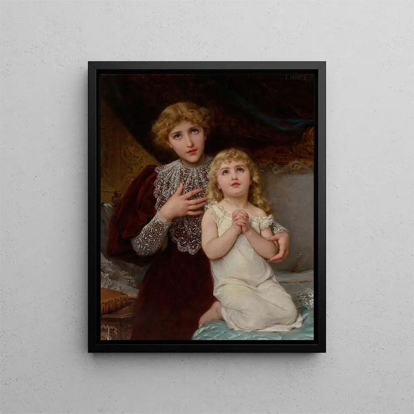 Night Prayer - Émile Munier — framed artwork on a wall