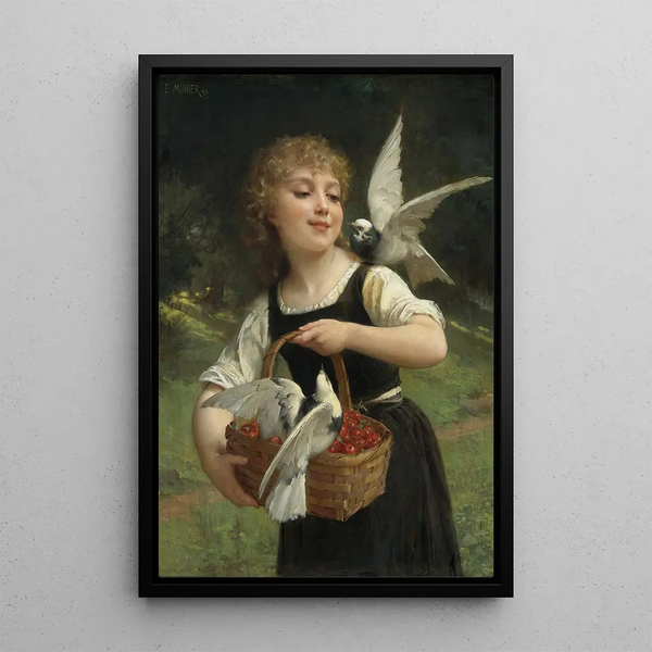 Messenger of Love - Émile Munier — framed artwork on a wall