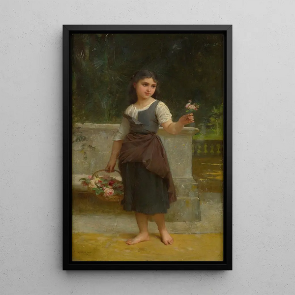 La Marchande de Fleurs - Émile Munier — framed artwork on a wall