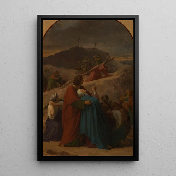 Jesus carrying his cross The Virgin on the way to Calvary - Émile Signol — framed artwork on a wall