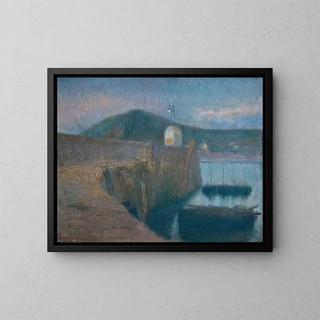 Le port de Flamanville - Émile Tremblay — framed artwork on a wall