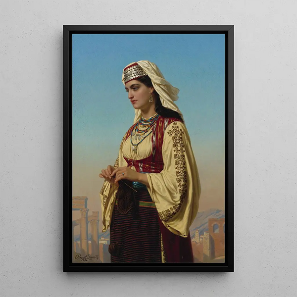 a Greek beauty - Émile Vernet-Lecomte — framed artwork on a wall