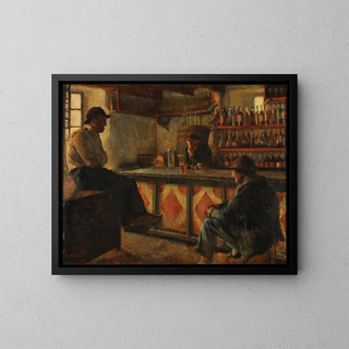 Interior of a country café - Émile Wéry — framed artwork on a wall