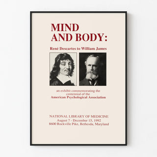 Exhibition Poster Mind and Body René Descartes and William James