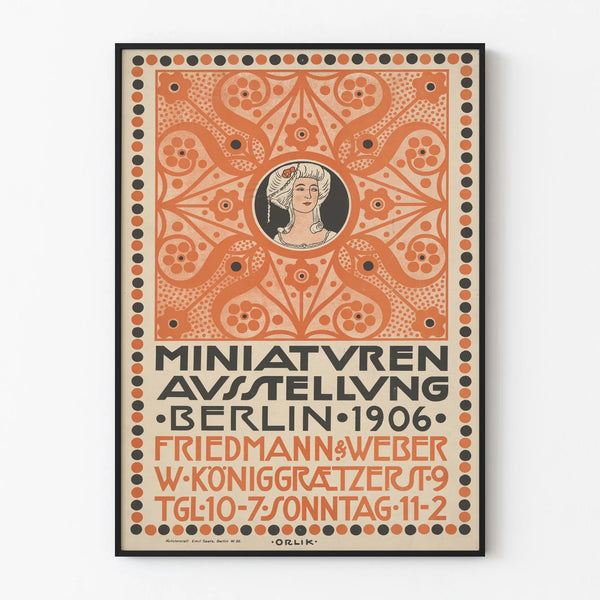 Vintage poster Miniatures Exhibition Berlin 1906 wall decoration