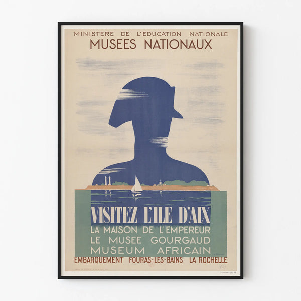 Vintage poster of Ile d'Aix Gourgaud Museum wall decoration