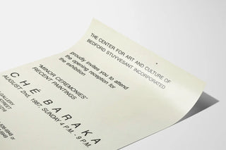 Exhibition poster « Minor Ceremonies » by Ché Baraka