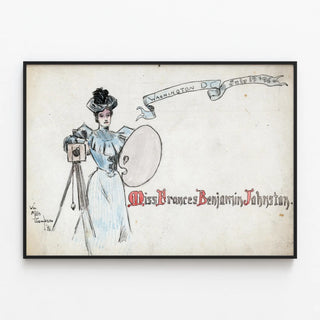 Vintage poster of Miss Frances Benjamin Johnston in Washington DC 1896 — framed artwork on a wall