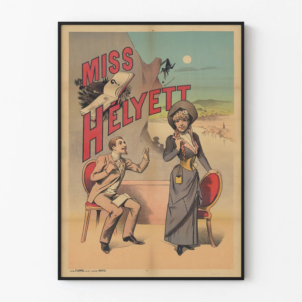 Vintage Miss Helyett Poster for Retro Wall Decoration