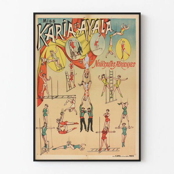 Vintage poster Miss Karia and Ayala New Airborne Arrivals