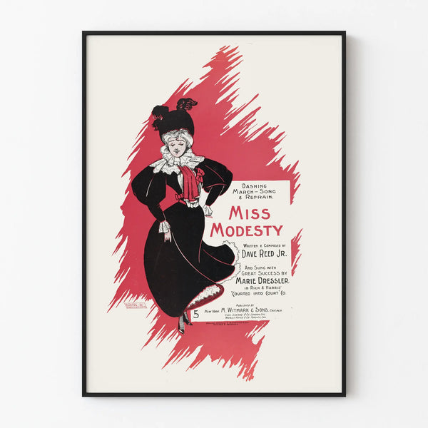 Vintage Miss Modesty Poster for Retro Wall Decoration