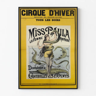 Winter Circus Poster featuring Miss Paula, Crocodile and Snake Tamer