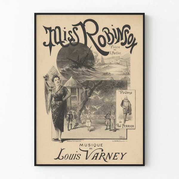 Vintage Miss Robinson Poster in 3 Parts - Vintage Wall Decoration