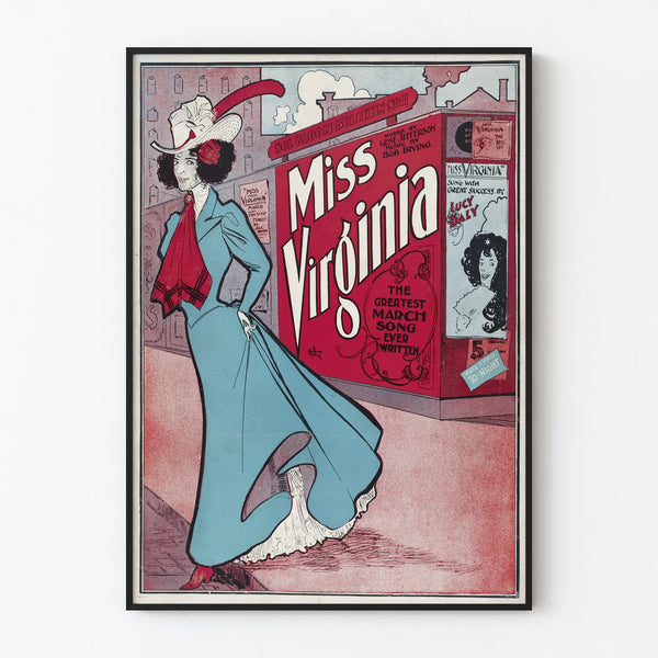 Vintage Miss Virginia Poster - Retro Wall Decoration