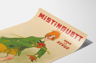 Vintage poster of Mistinguett in the Folies Bergère revue