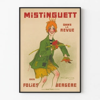 Vintage poster of Mistinguett in the Folies Bergère revue
