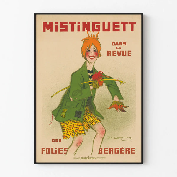 Vintage poster of Mistinguett in the Folies Bergère revue