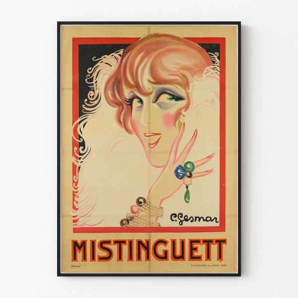 Vintage Mistinguett 1925 poster for retro wall decoration