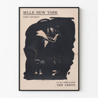 Vintage poster M'lle New York lecture by lamplight