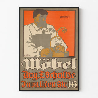 Vintage poster Möbel August F. Schultze furniture salon