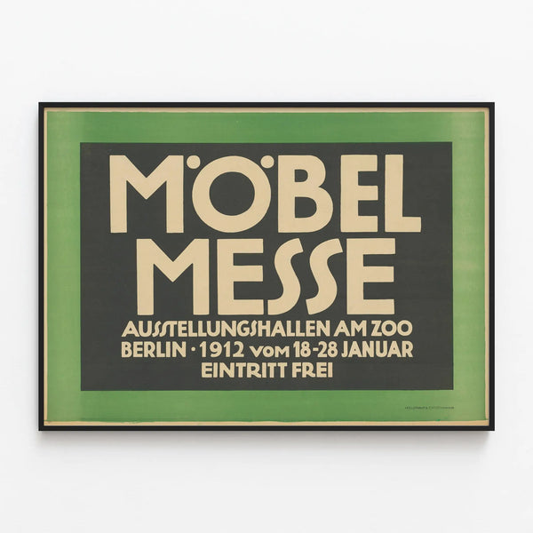 Vintage poster Möbelmesse 1912 Berlin - Retro wall decoration — framed artwork on a wall